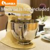 IAGREEA Stainless Steel Mixing Bowl With Handle, Lightweight And Drop Resistant, Suitable For Kitchen Aet Of 4.5QT/5QT Kitchenaid Stand Mixers Models