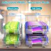 Adjustable Soda Can Organizers Set Of 2Packs 2-Tier Pop Can Holders Beverage Dispensers For Fridge Pantry Cabinet 7º Slope Auto Rolling GPCT5194