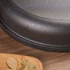 WANGYUANJI 11.8"Cast Iron Wok with Dual Handles and Wooden Lid, Uncoated Frying Pan for Gas and IH, Chinese Thickened Pancake Pan, Stir-frying and IH