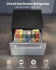 24 Inches Drawer Refrigerator Stainless Steel Dual Drawer Fridge for Home