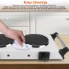 Portable Dual Burner Electric Stove - 2000W Power, 5 Temperature Levels, 5.5in Coils, Fast Even Cooking, Fits Flat Cookware, Ideal for Apartments/RVs,