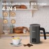 BIZEWO Milk Frother Electric, Coffee Frother, Warm and Cold Milk Foamer, 4 IN 1 Automatic Milk Warmer Stainless Steel with Touch Screen, Frother for C
