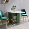 59.1" Modern Rectangle Leaf Folding Wood Dining Table with Storage Seats 4-6 People