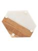 Trivet Marble and Wood Large Coasters | Marble and Acacia Wood |  Kitchen Table Protector
