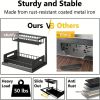 Under Sink Organizer 2 Tier Slide Out Kitchen Cabinet Organizer Sturdy Metal Bathroom Storage Shelf