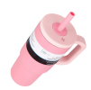 Mainstays 20 oz Double Wall Stainless Steel Tumbler with Straw Lid, Pink