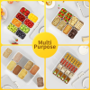 Snackle Box Container, Divided Serving Tray with Lid and Handle, Snack Organizer for Candy, Fruits, Nuts, Snacks, 8 Compartments Snack Box for Travel,