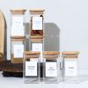 High Borosilicate Glass Spice Jar with Label and Bamboo Lid (24 x 8 Ounces), Spice Container with 72 Printed Labels and 20 Handwritten Labels, Empty S