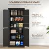 HOMCOM 6-Tier Pantry Haven: Modern Freestanding Storage Cabinet with Adjustable Shelves, Sleek Black
