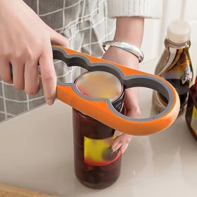 1pc Jar Opener Bottle Opener, Can Opener For Weak Hands, Mutil Jar Opener Get Lids Off Easily Manual Bottle CapRemover For Home Kitchen Use Non-Slip G (Color: Orange)