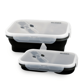 GLIDER LB Black Bento Premium Lunch Box & Food Storage Containers (Color: Black)