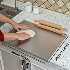 Stainless Steel Cutting Board for Kitchen - Large 304 Chopping Boards with Lid and Non-Slip Pad for Countertop, Suitable for Meat Vegetables Bread and (size: 30cm*40cm)