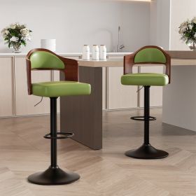 This bar stool set consists of 2 pieces. You can freely place the stools in any setting, such as bars, kitchen islands, restaurants, counters, coffee (Color: Green)
