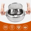 Silver Stainless Steel Deep Fryer with Built-in Dial Thermometer-9.5 inch (24cm) & 11 inch (28cm) Size