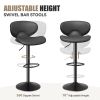 Bar Stools Set of 2, Faux Leather Bar Stools with Back, Chic Swivel Counter Stools with Footrest, Adjustable Kitchen Stools for Kitchen and Bars