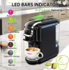 PSH2B-BK (ST514K) 5-in-1 automatic espresso machine with water level line, capsule coffee machine 19Bar hot and cold extract French Mocha Italian 600L