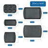 6 Piece Non-Stick Bakeware Sets, Easy for Release and Clean up, Carbon Steel