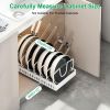 Pull Out Pots and Pans Organizer for Cabinet - 8 Adjustable Dividers, Tool-Free Installation, Damping Rail for Smooth Access, Sturdy Anti-Rust Carbon