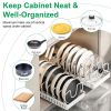 Pull Out Pots and Pans Organizer for Cabinet - 8 Adjustable Dividers, Tool-Free Installation, Damping Rail for Smooth Access, Sturdy Anti-Rust Carbon